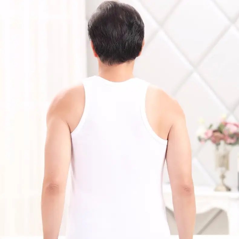 Men Cotton Vest White Summer Loose Fit Wholesale - Image 4