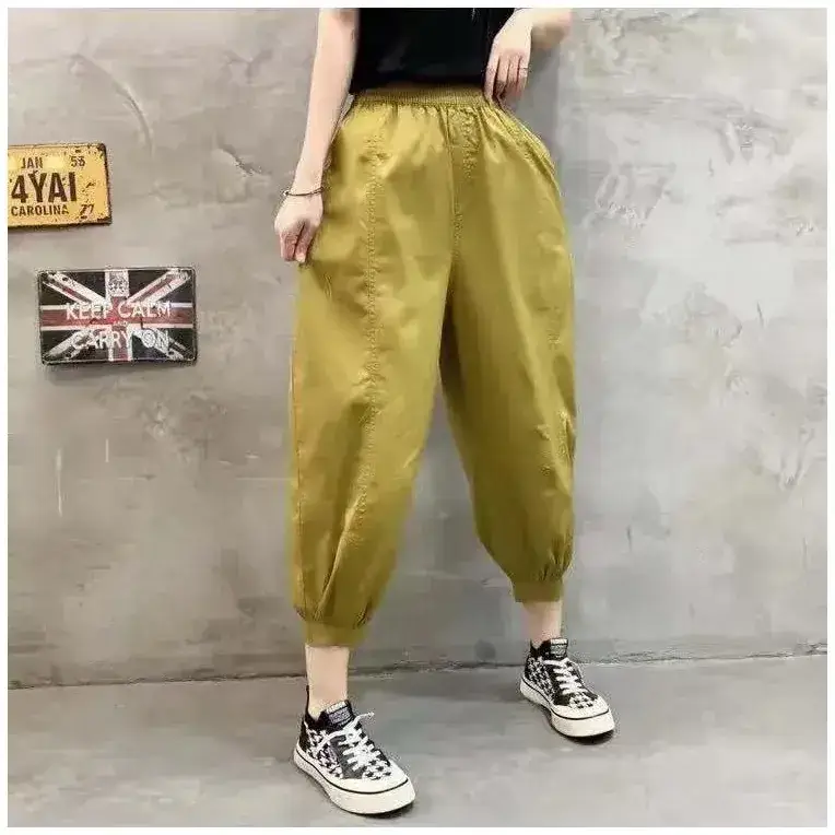 Black High Waist Slim Fit Casual Pants for Women - Image 3