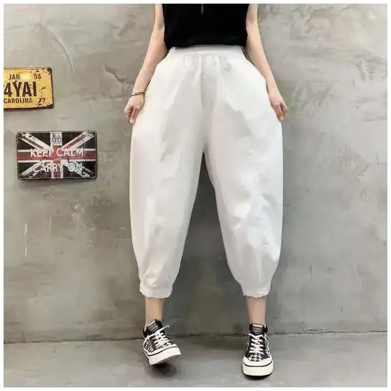 Black High Waist Slim Fit Casual Pants for Women - Image 2