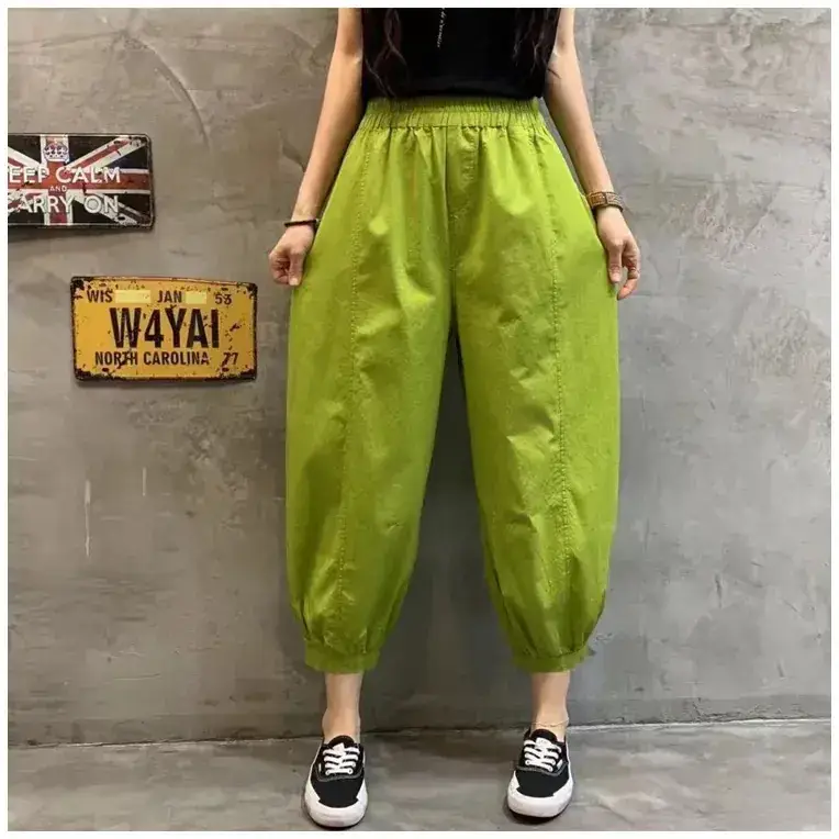 Black High Waist Slim Fit Casual Pants for Women - Image 6