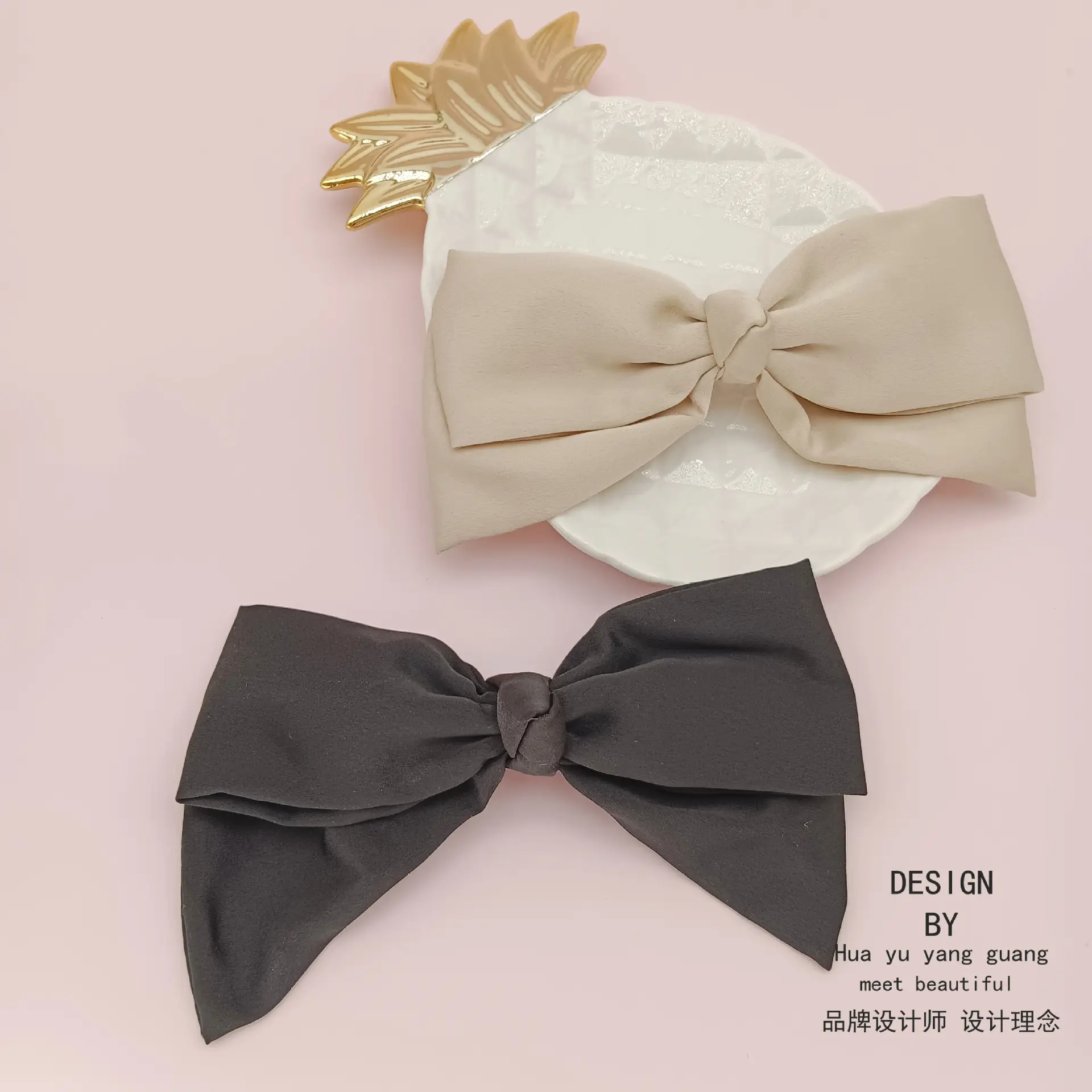 Black Big Bow Hair Clip for Women Spring Style