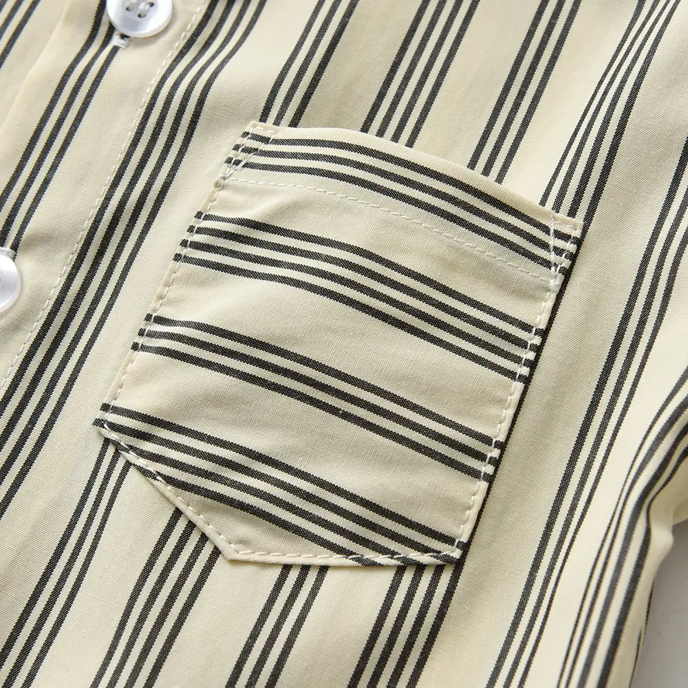 Korean Style Boys Striped Shorts Set - Image 4