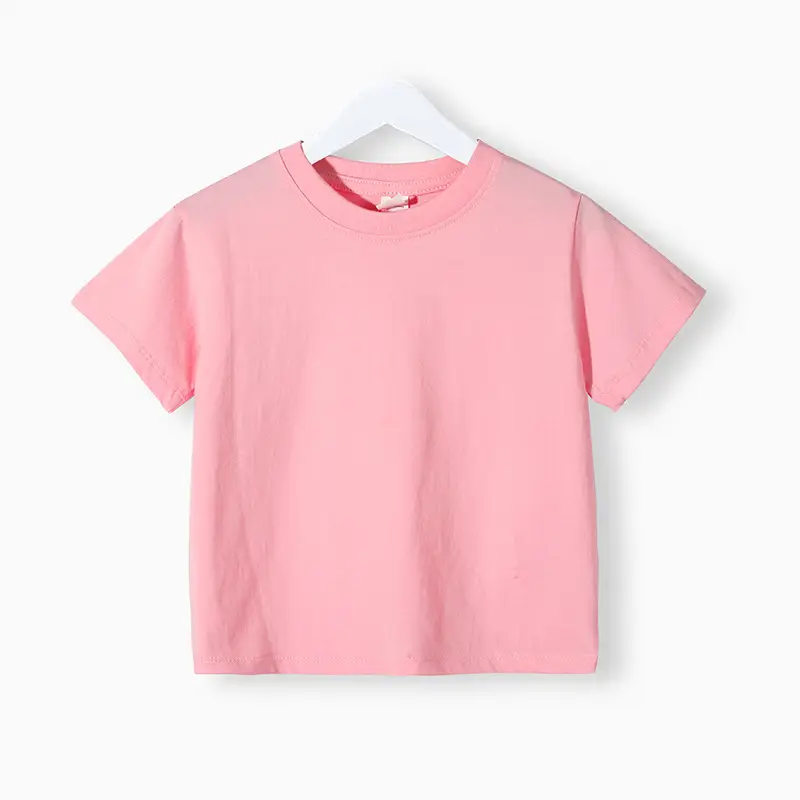 Pink Kids T-Shirt Round Neck Short Sleeve Medium Large