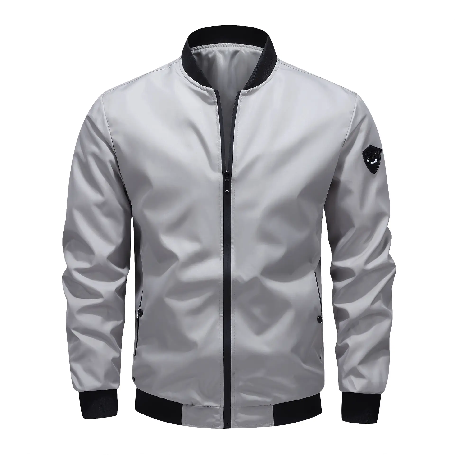 2023 Men's Grey Bomber Jacket Large Casual Sports Wear - Image 4