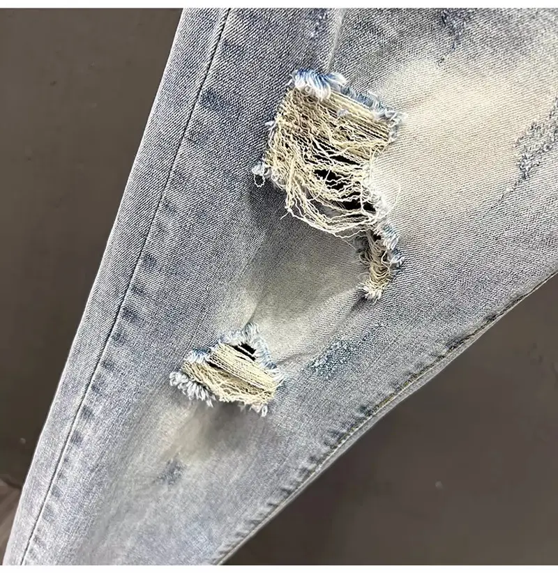 Men Ripped Slim Fit Jeans Light Blue 2023 — feature 12