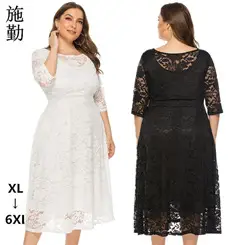 Plus Size Red Polka Dot V Neck Dress — feature 30