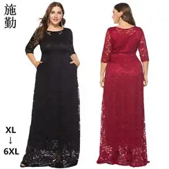 Plus Size Red Polka Dot V Neck Dress — feature 31