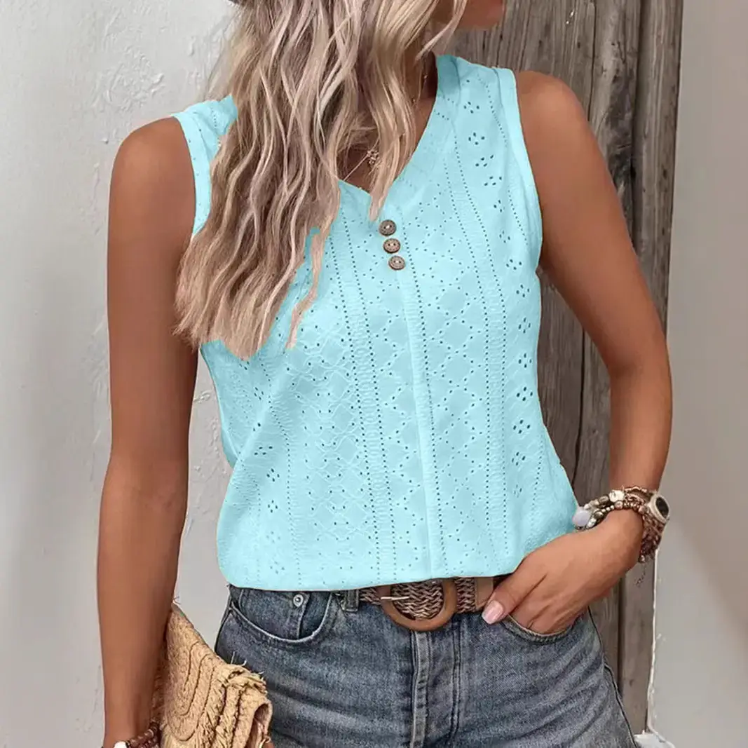 2025 Green Buttoned V-Neck Vest for Women - Image 11