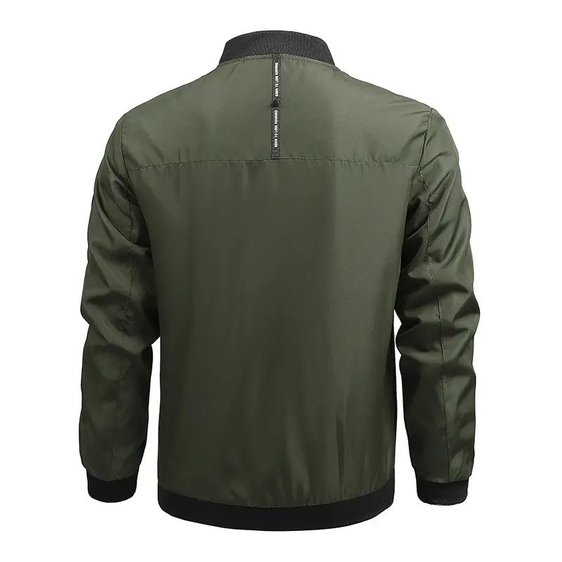 Men's Maroon Bomber Jacket with Black Trim — feature 11