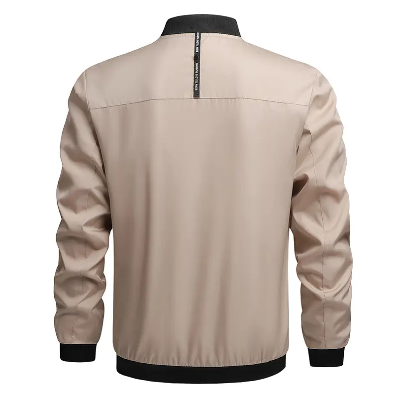 Men's Maroon Bomber Jacket with Black Trim — feature 12