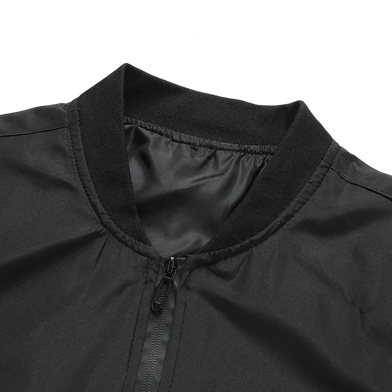Men's Maroon Bomber Jacket with Black Trim — feature 17