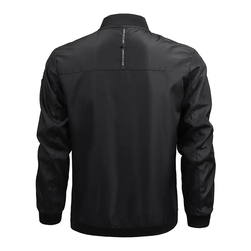Men's Maroon Bomber Jacket with Black Trim — feature 4