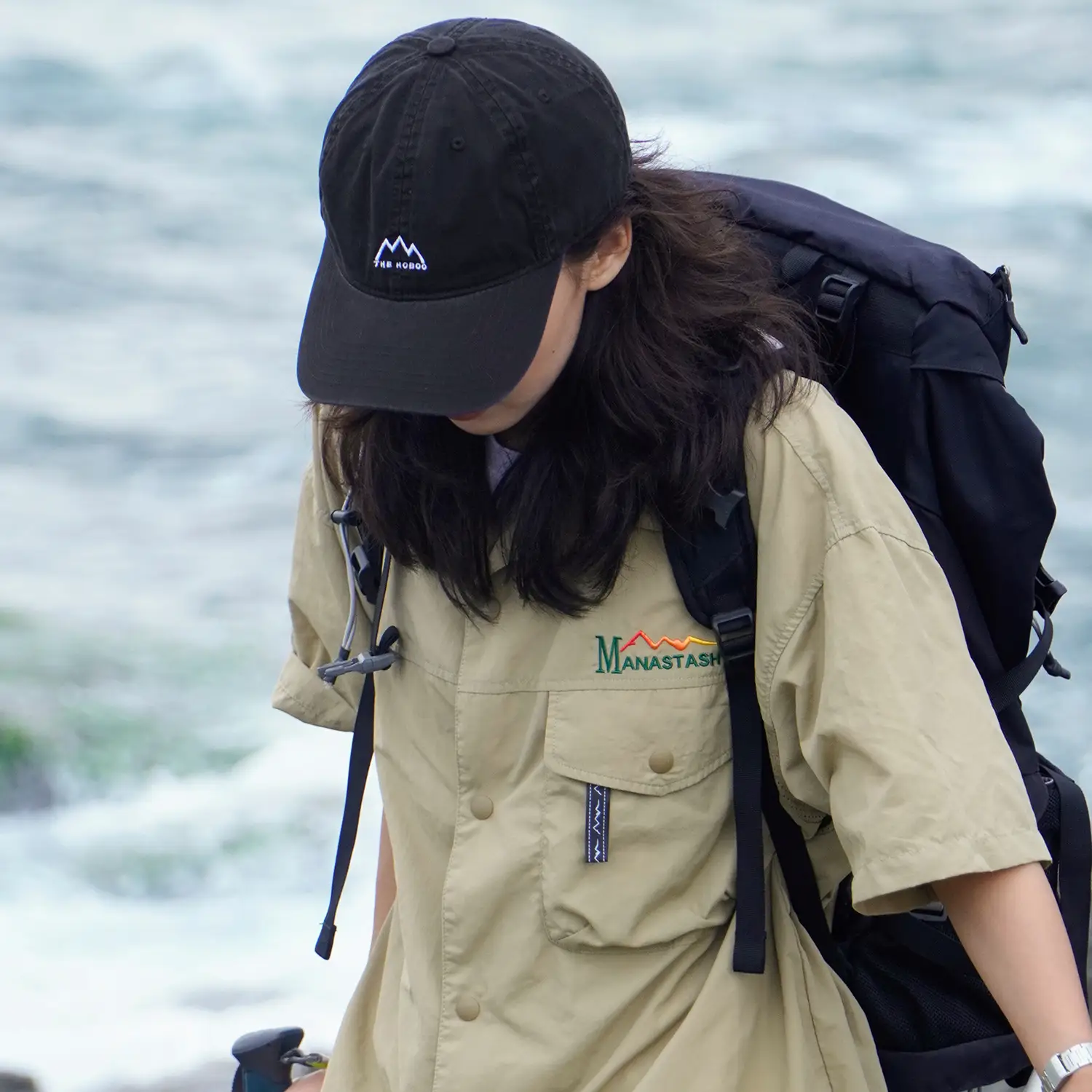 Japanese Style Sunscreen Embroidered Baseball Cap for Men Women Brown - Image 6