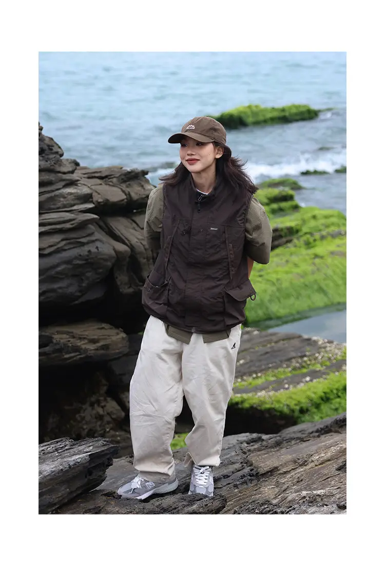 Japanese Style Sunscreen Embroidered Baseball Cap for Men Women Brown — feature 5