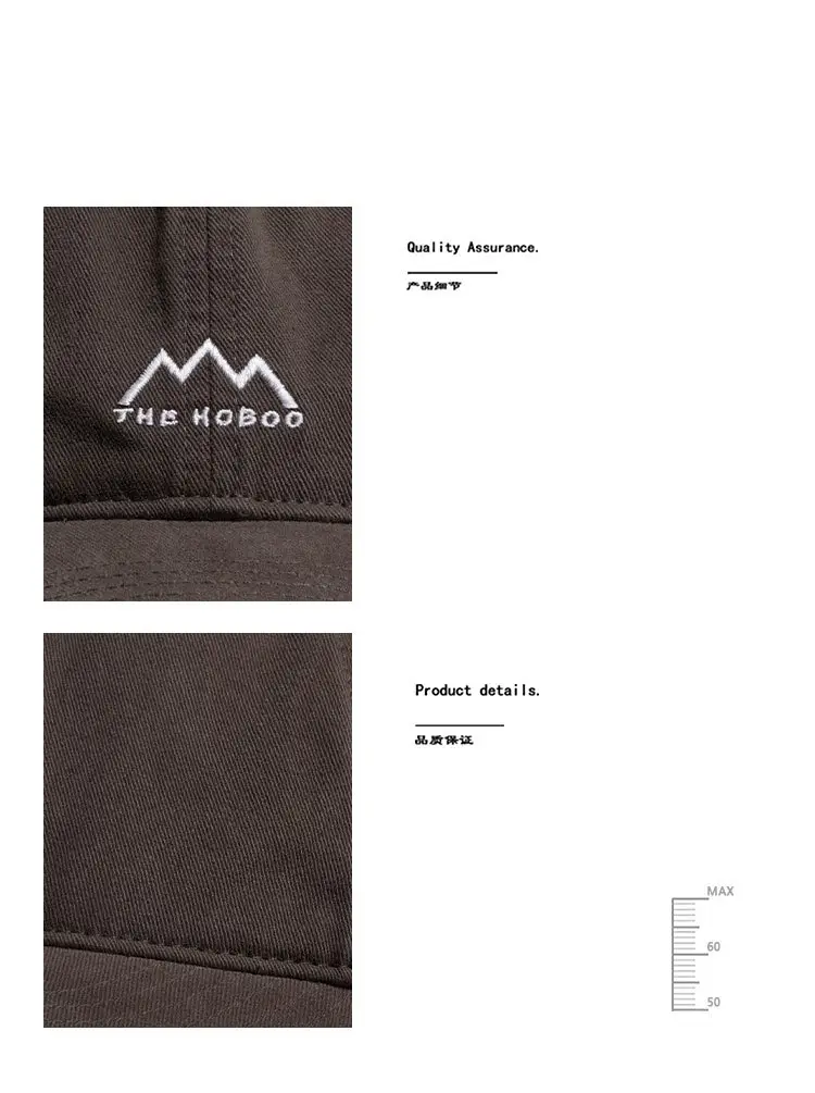 Japanese Style Sunscreen Embroidered Baseball Cap for Men Women Brown — feature 8