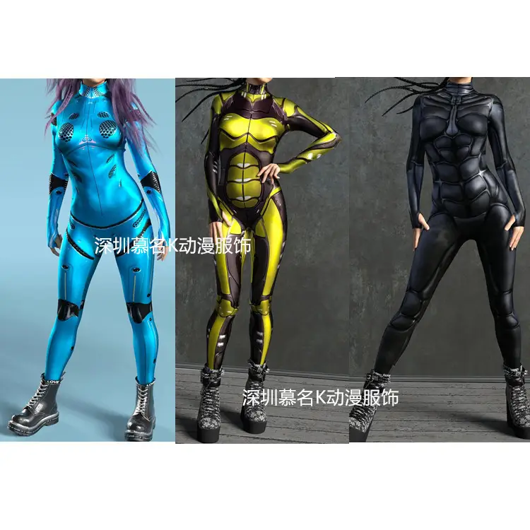 2023 Black Muscle Mecha Printed Jumpsuit Women