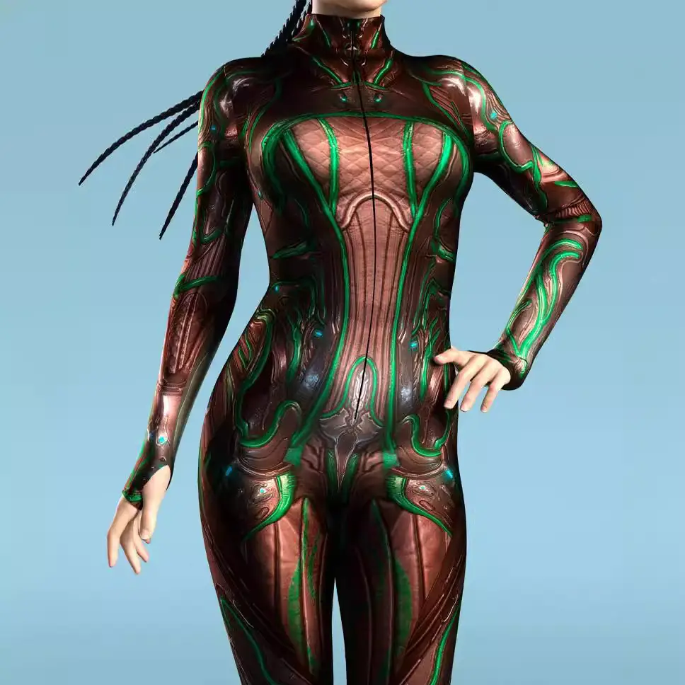 2023 Black Muscle Mecha Printed Jumpsuit Women