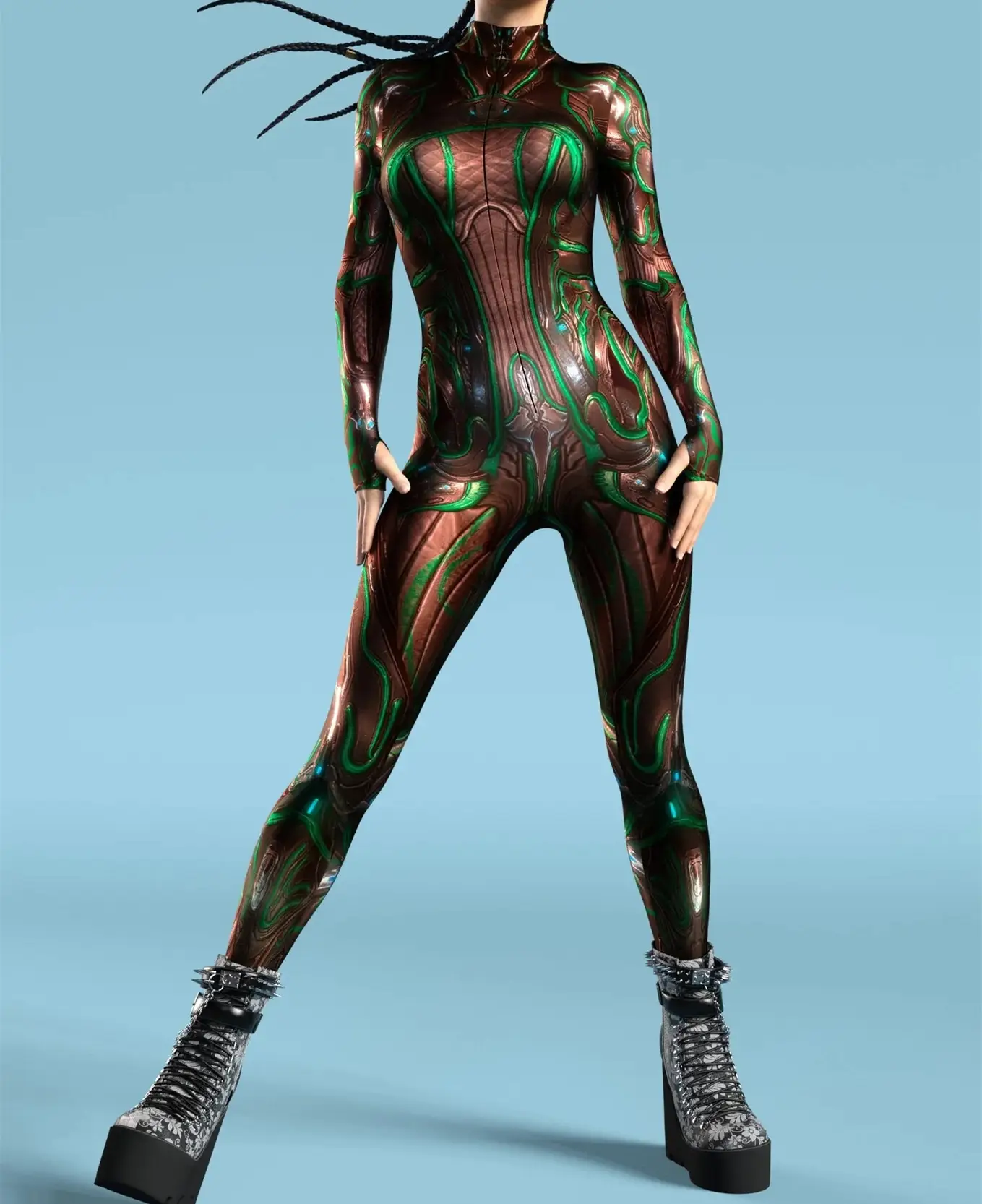 2023 Black Muscle Mecha Printed Jumpsuit Women