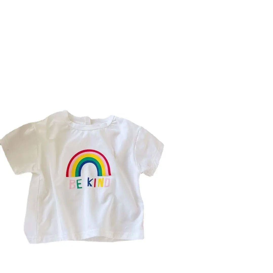 Girls Summer Suit 2023 Korean Style Rainbow Pants Set - Image 6