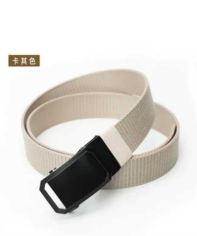 Men's Black Nylon Tactical Belt with Silver Buckle — feature 11