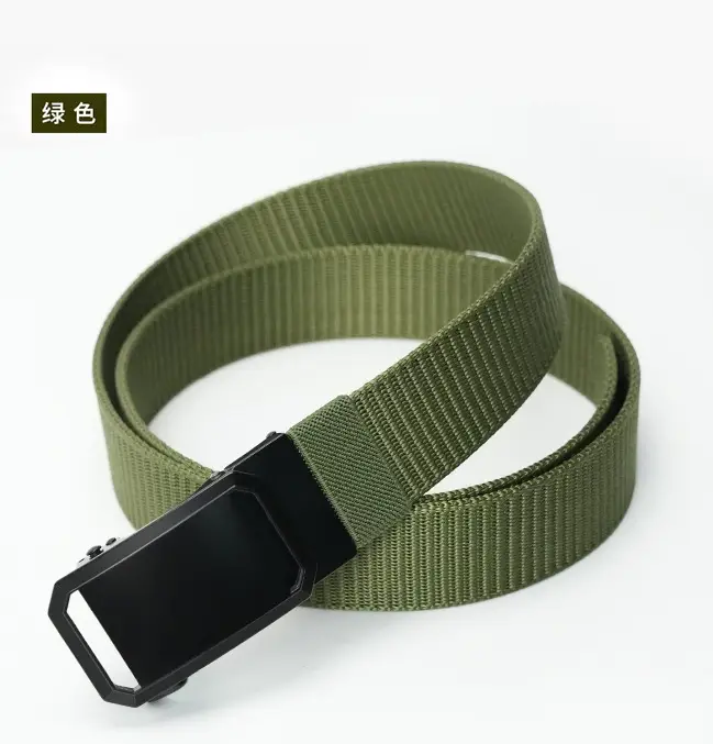 Men's Black Nylon Tactical Belt with Silver Buckle — feature 14