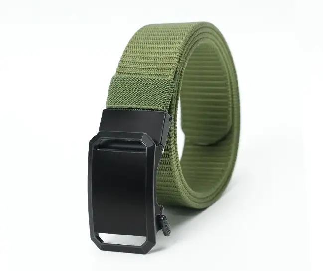 Men's Black Nylon Tactical Belt with Silver Buckle — feature 15