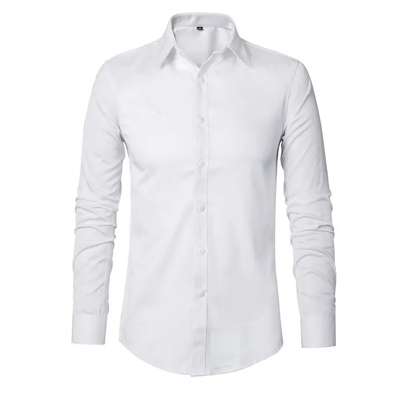 Men's Blue Slim Fit Long Sleeve Shirt Large
