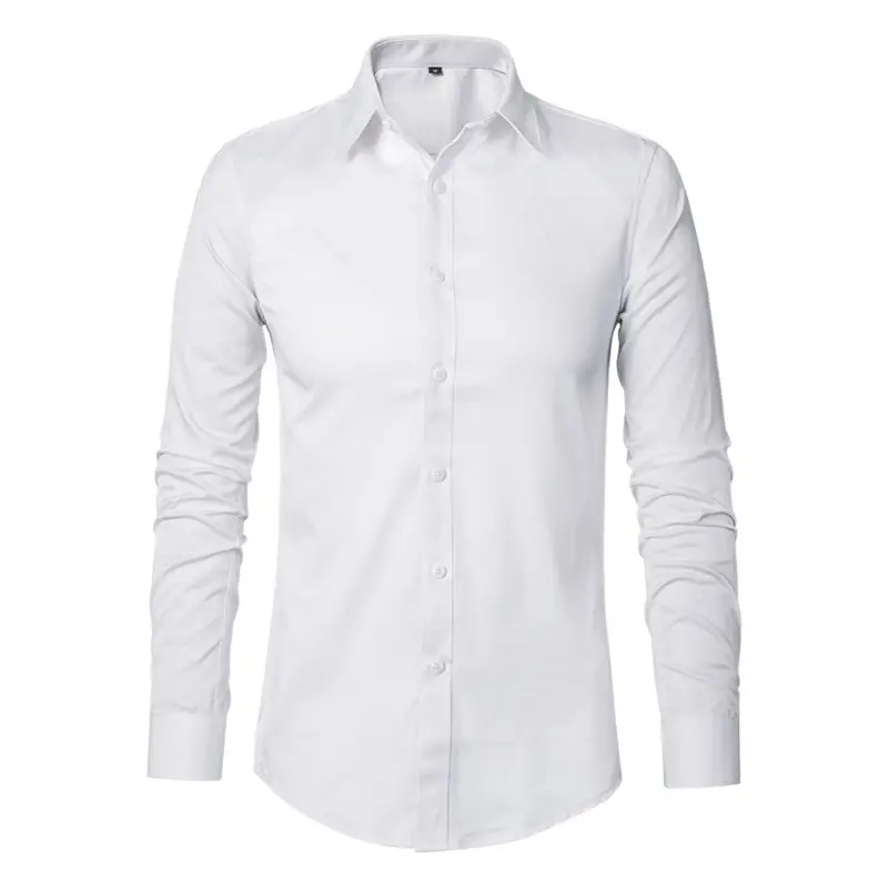 Men's Blue Slim Fit Long Sleeve Shirt Large