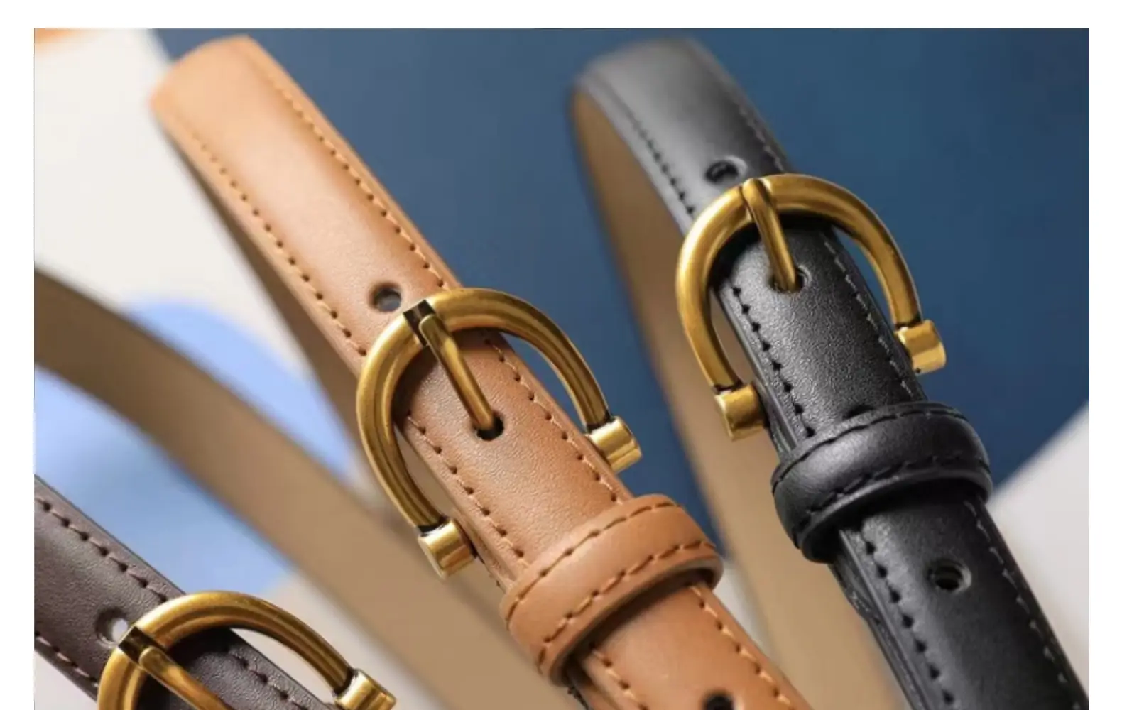 Women's Retro Cowhide Leather Belt 5 Colors — feature 16