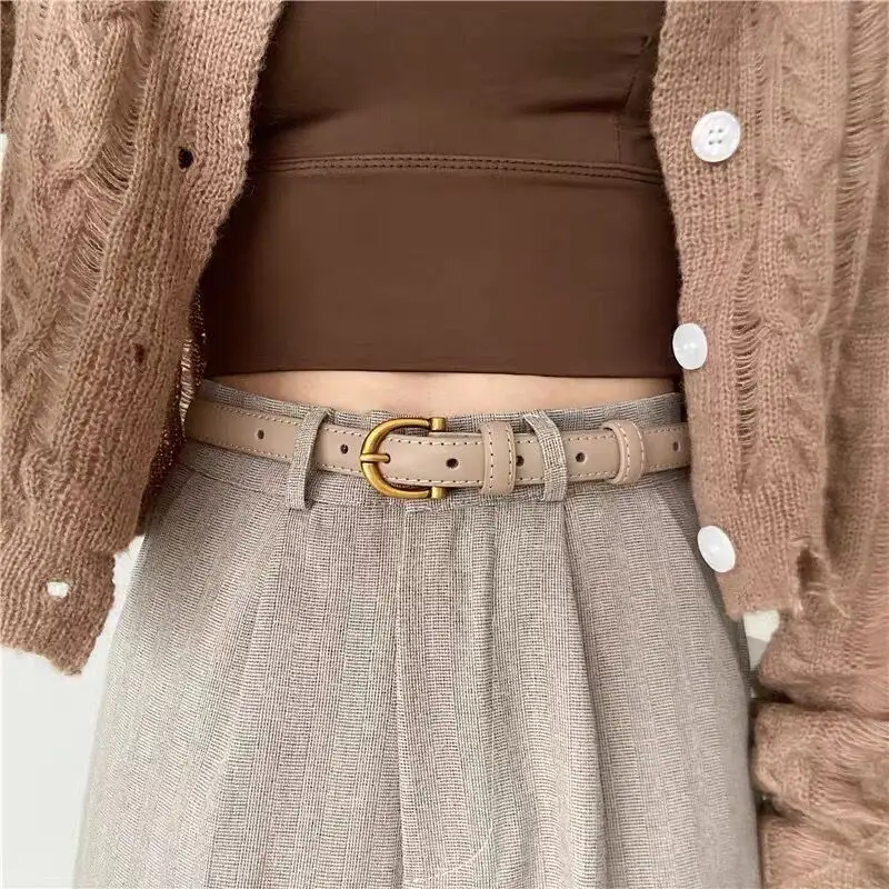 Women's Retro Cowhide Leather Belt 5 Colors — feature 4