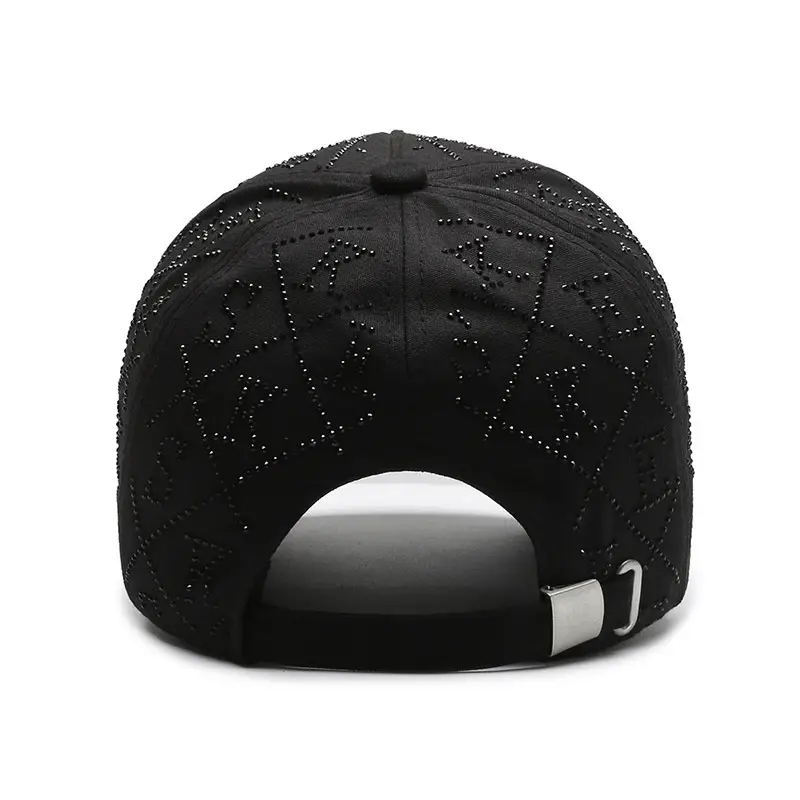 Silver Rhinestone Baseball Cap with Logo Design - Image 4