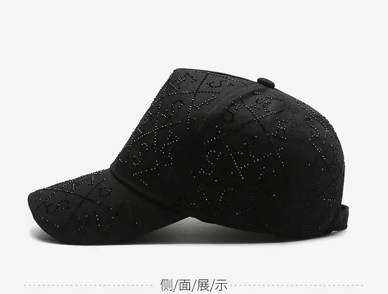 Silver Rhinestone Baseball Cap with Logo Design — feature 10