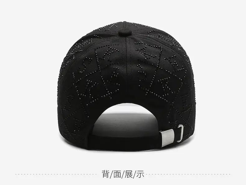 Silver Rhinestone Baseball Cap with Logo Design — feature 11