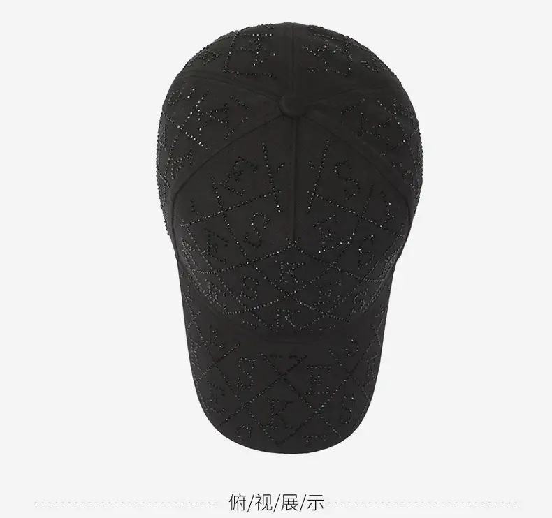 Silver Rhinestone Baseball Cap with Logo Design — feature 12