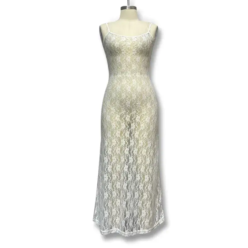 Black Lace Backless Dress for Women - Image 6