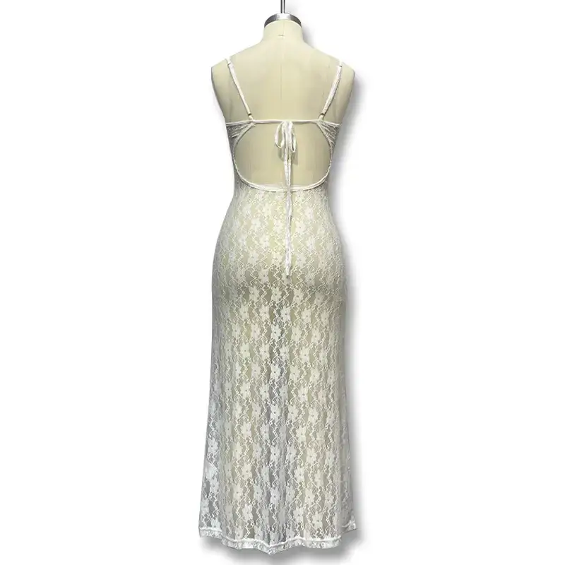Black Lace Backless Dress for Women — feature 35