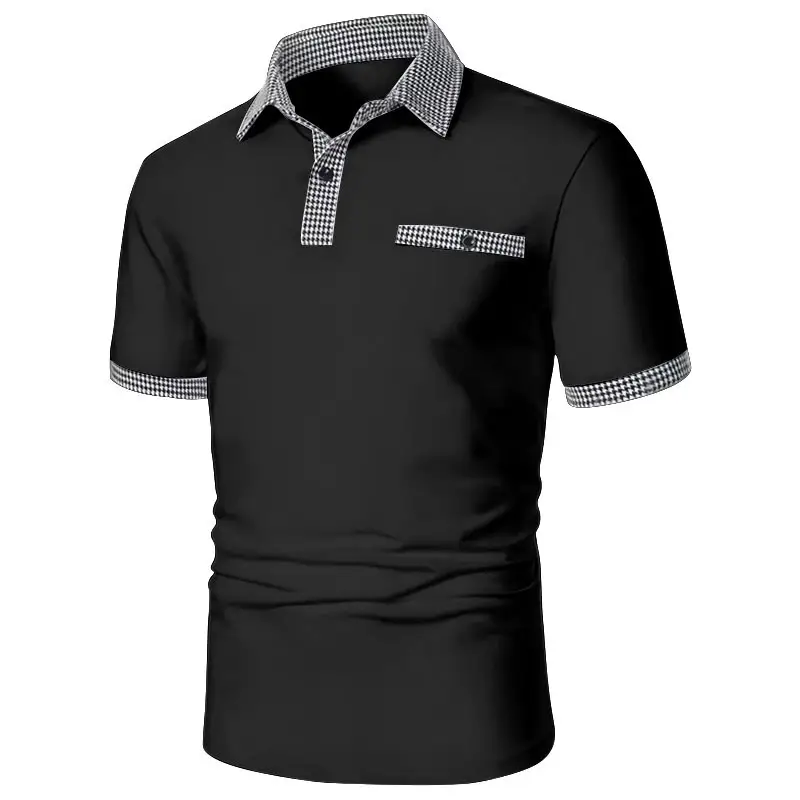 Men's Beige Polo Shirt Button Down Short Sleeve — feature 7