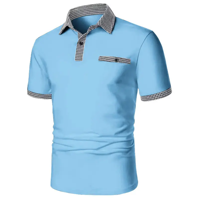 Men's Beige Polo Shirt Button Down Short Sleeve — feature 9