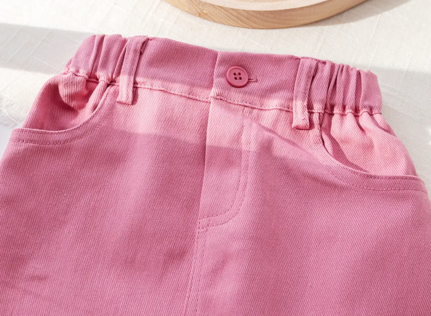 Girls Pink Striped Heart Short Sleeve Top Suit 2025 — feature 23