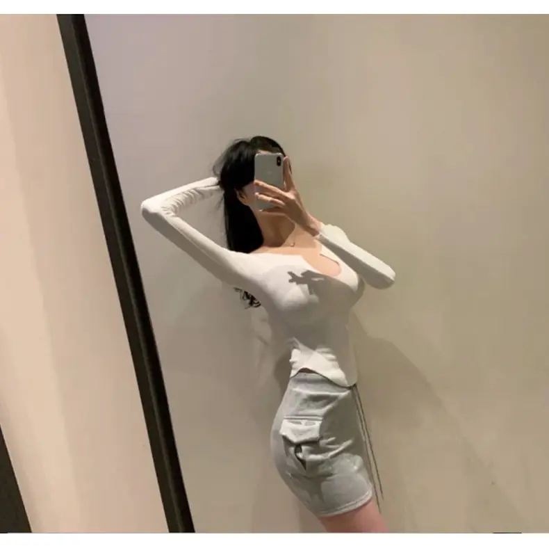 Women Pink V-Neck T-Shirt Long Sleeve — feature 20