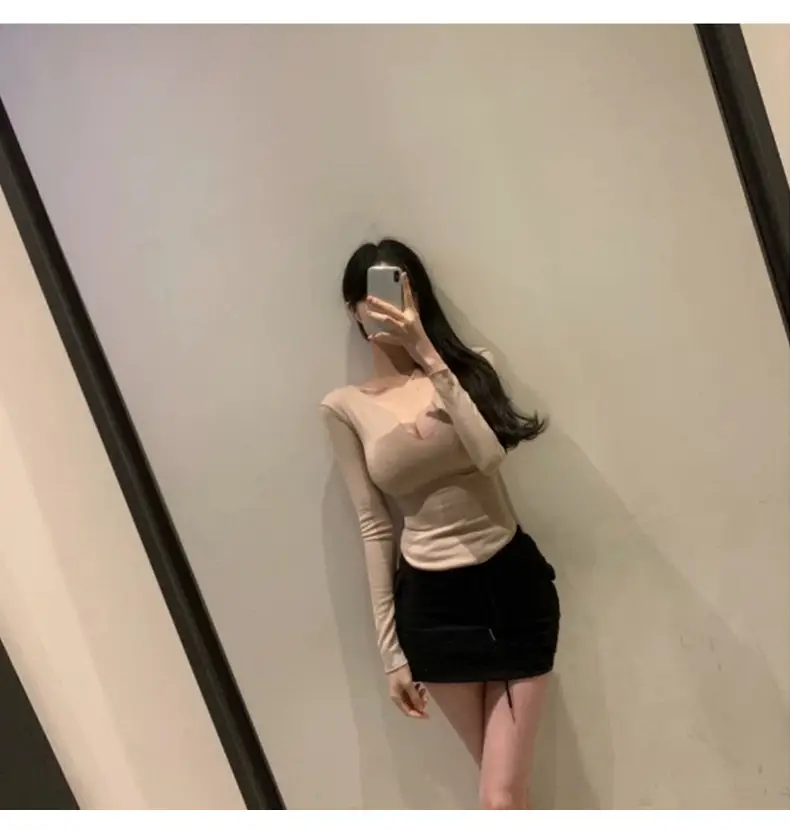 Women Pink V-Neck T-Shirt Long Sleeve — feature 25
