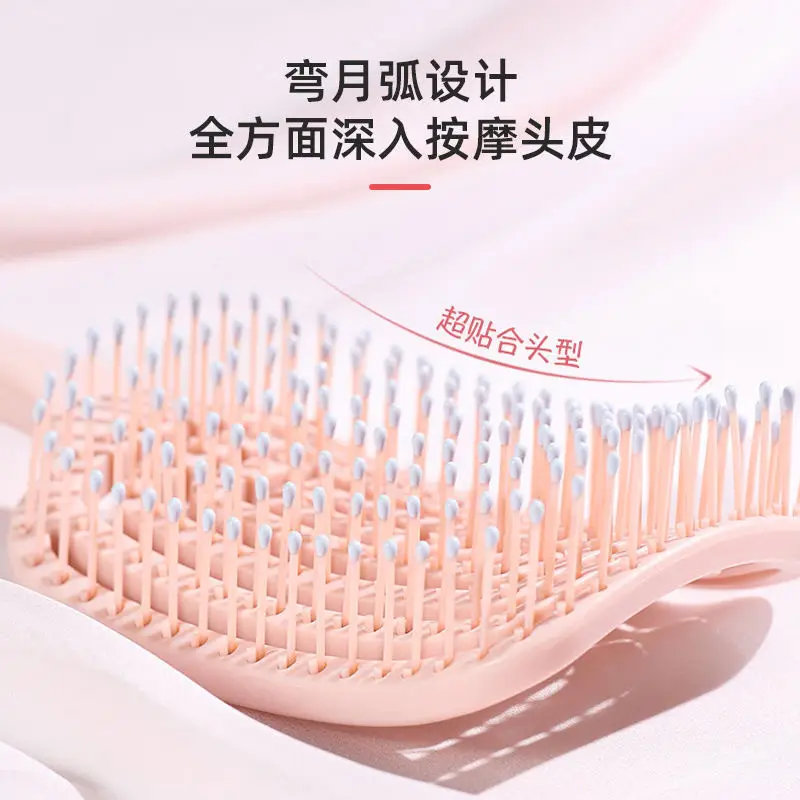 Fluffy High Cranial Hair Brush Purple