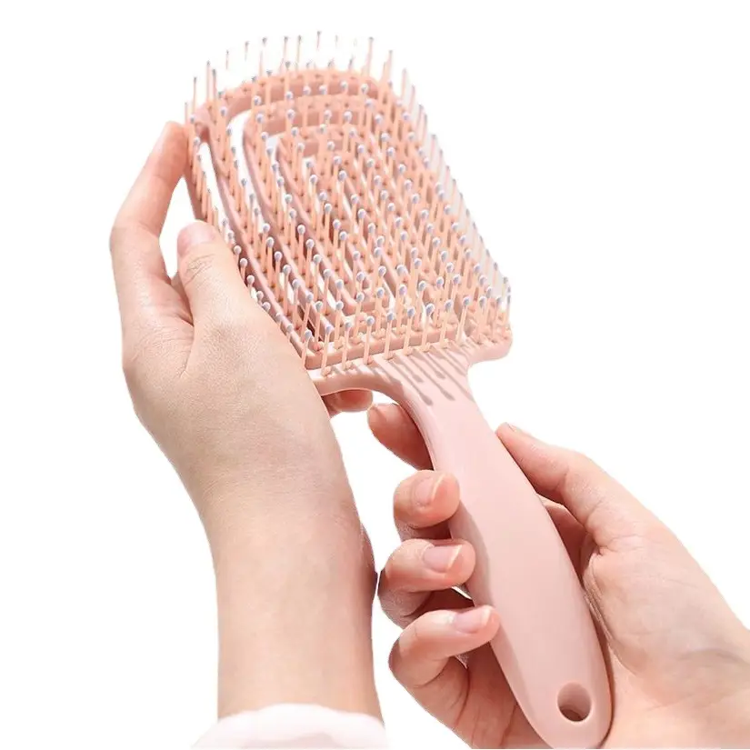 Fluffy High Cranial Hair Brush Purple