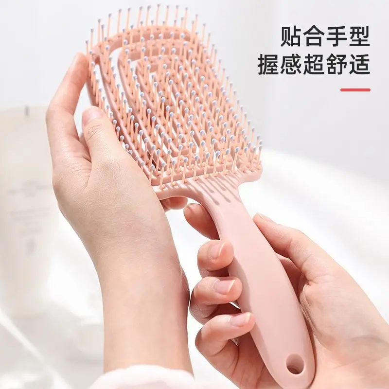 Fluffy High Cranial Hair Brush Purple — feature 5