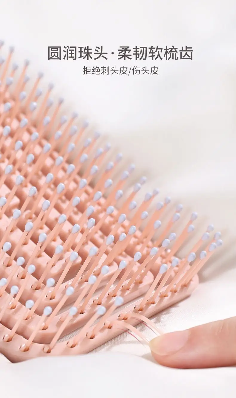 Fluffy High Cranial Hair Brush Purple — feature 7