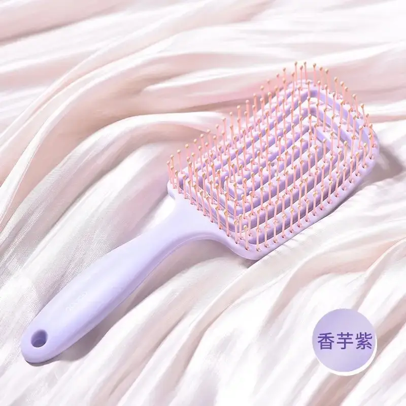 Fluffy High Cranial Hair Brush Purple
