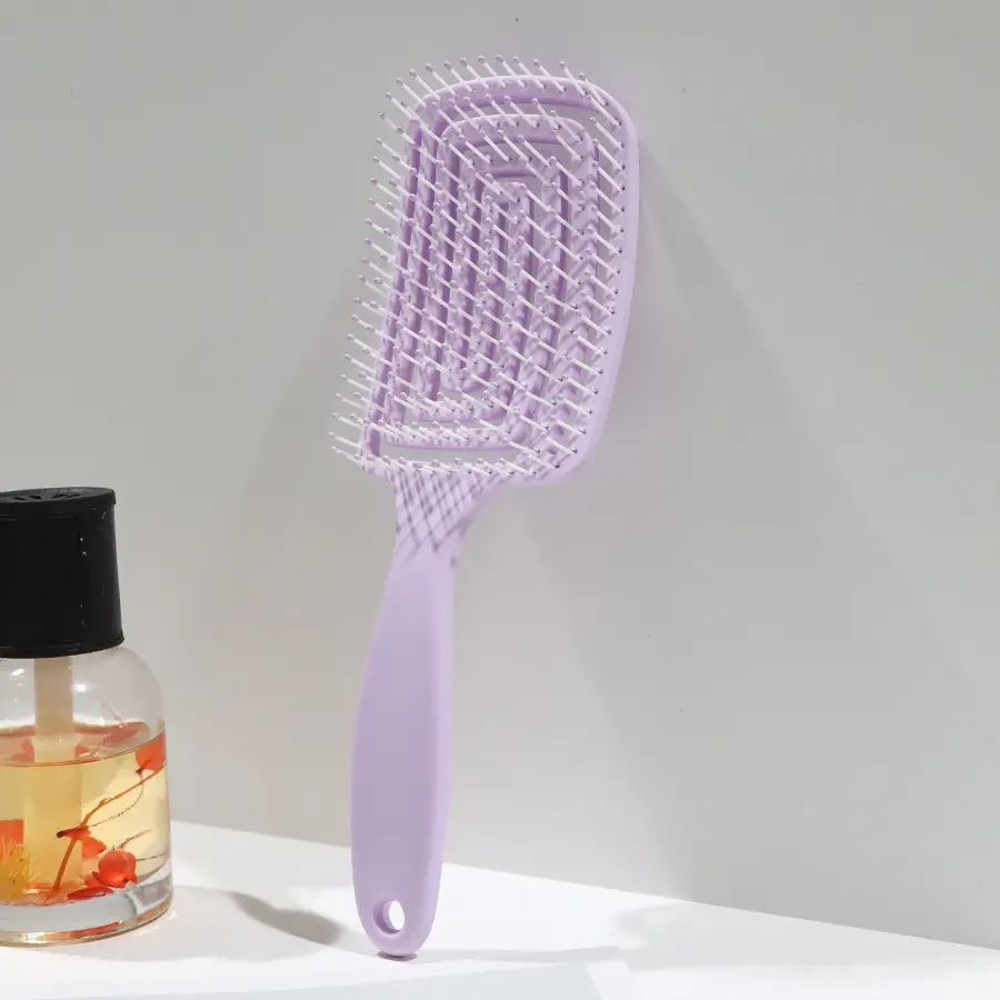 Fluffy High Cranial Hair Brush Purple