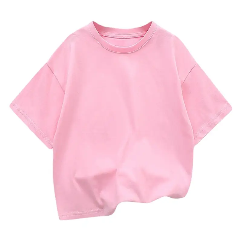 White Cotton Crewneck T-Shirt for Girls Summer 2025