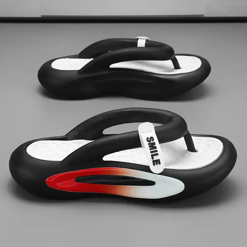 Men's Black Red EVA Beach Flip Flops