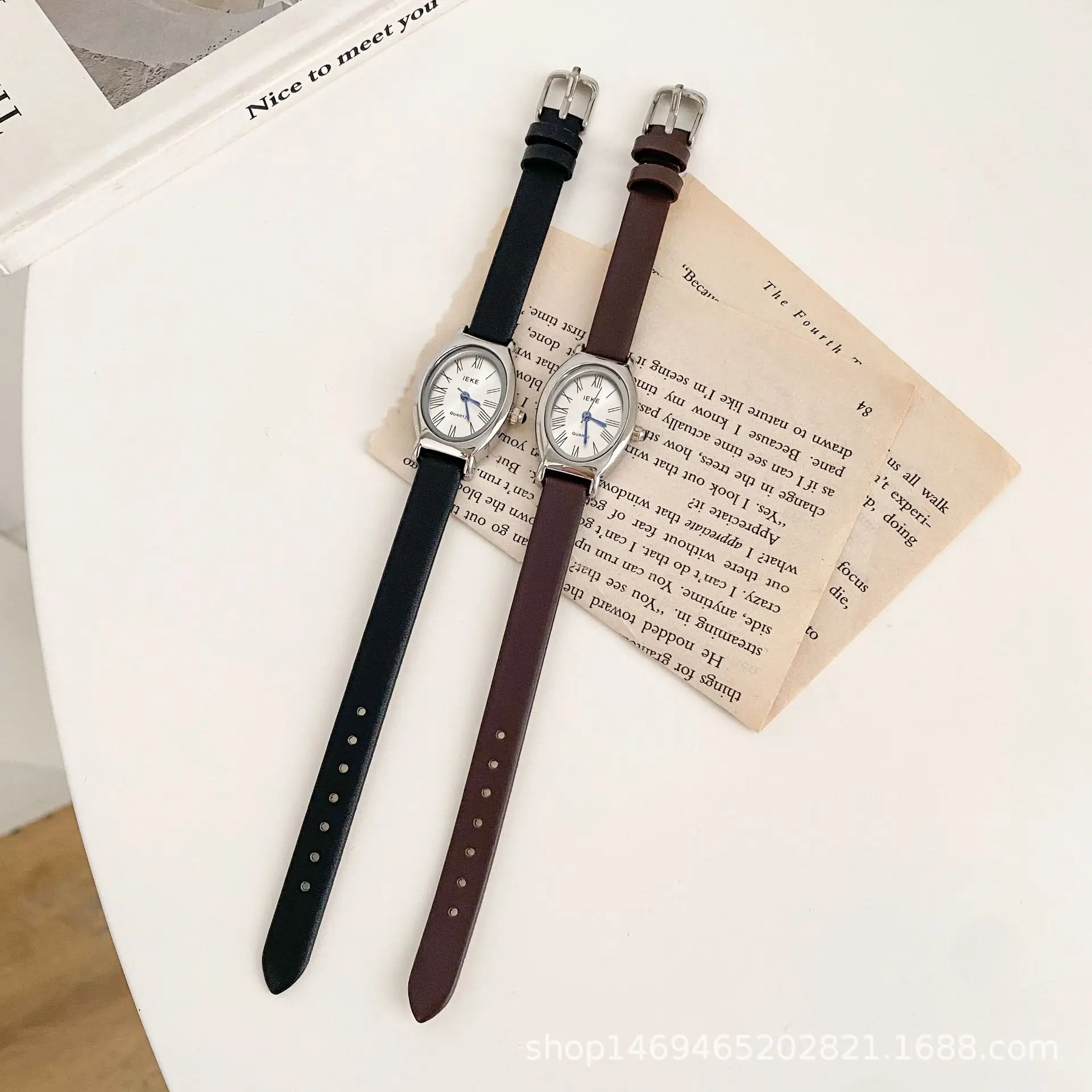 Women's Light Luxury Minimalist Watch Brown Leather Belt - Image 7